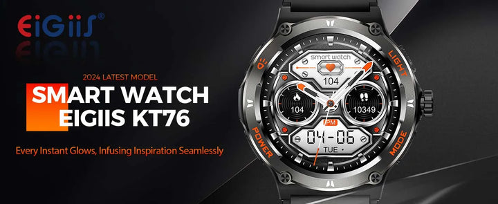 LaNikar Smart Watch 3ATM Waterproof 1.53" New KT76 Men Sport With Compass And LED Flashlight Heart Rate Sleep Analysis Bluetooth