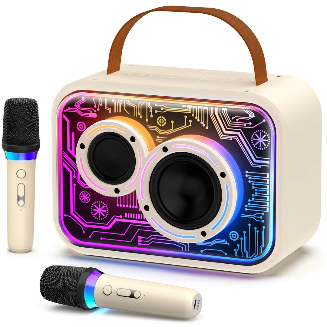 Kids Karaoke Machine, Mini Bluetooth Speaker with Microphone for Singing Home Party, Christmas Halloween Kids Birthday Easter