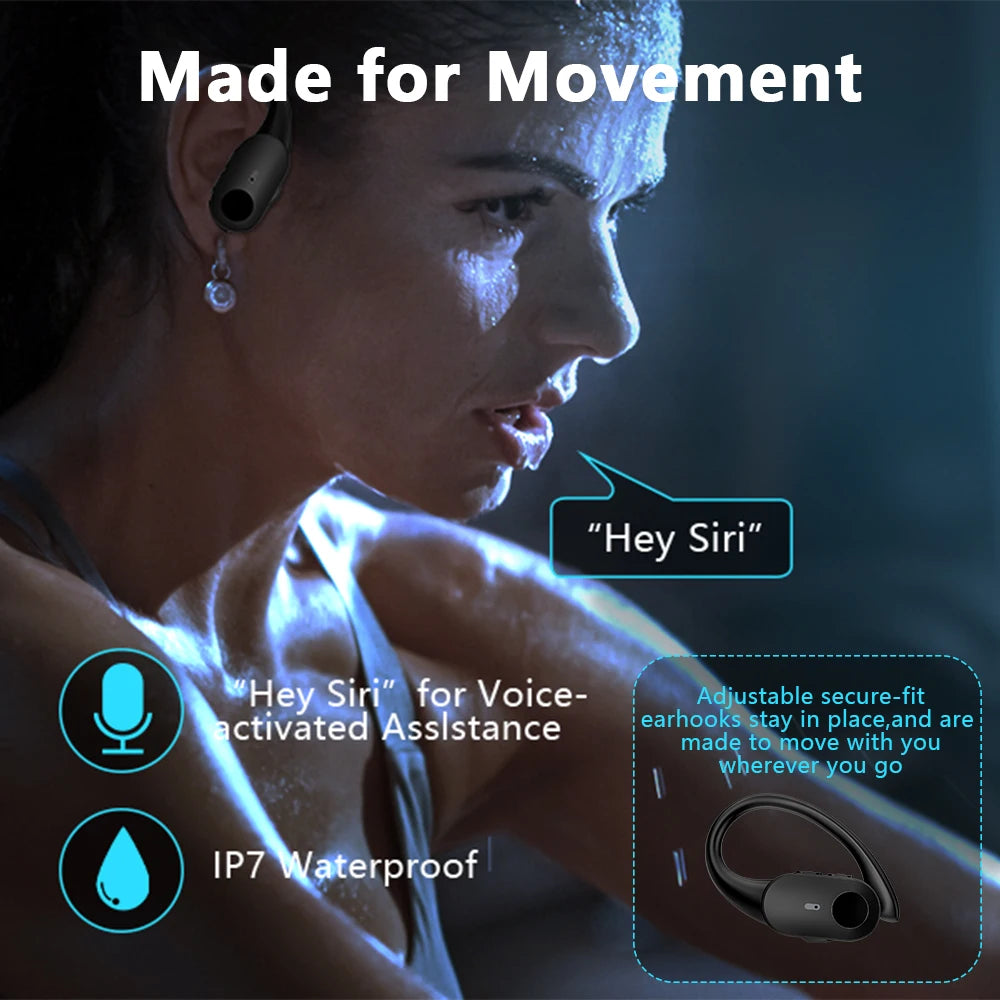 Mpow T68 Deep Bass Wireless Earbuds Bluetooth 5.3 TWS Earphones in-Ear LED Display Waterproof True Earphones for Work Gym Sports