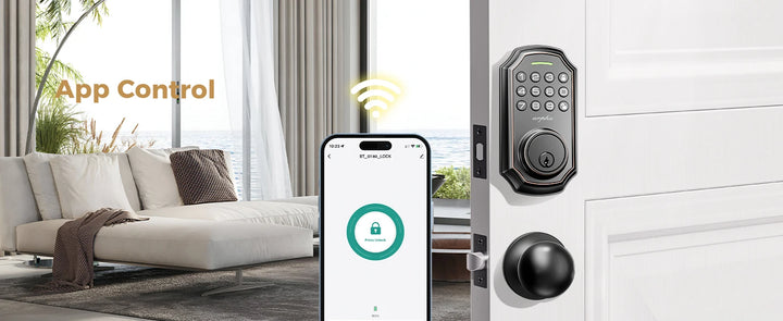 Arpha Smart Door Lock Keyless Entry Lock 100 Codes Bluetooth Door w/ 2 Door handles Home Security Hotel Electronic Password Lock