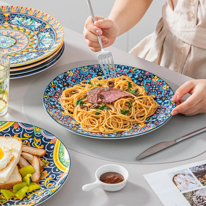 Vancasso 12/16/18/24 Piece Ceramic Dinnerware Set Stoneware Bohemian Style with Dinner/Dessert Plate/Cereal/Pasta Bowl For 6