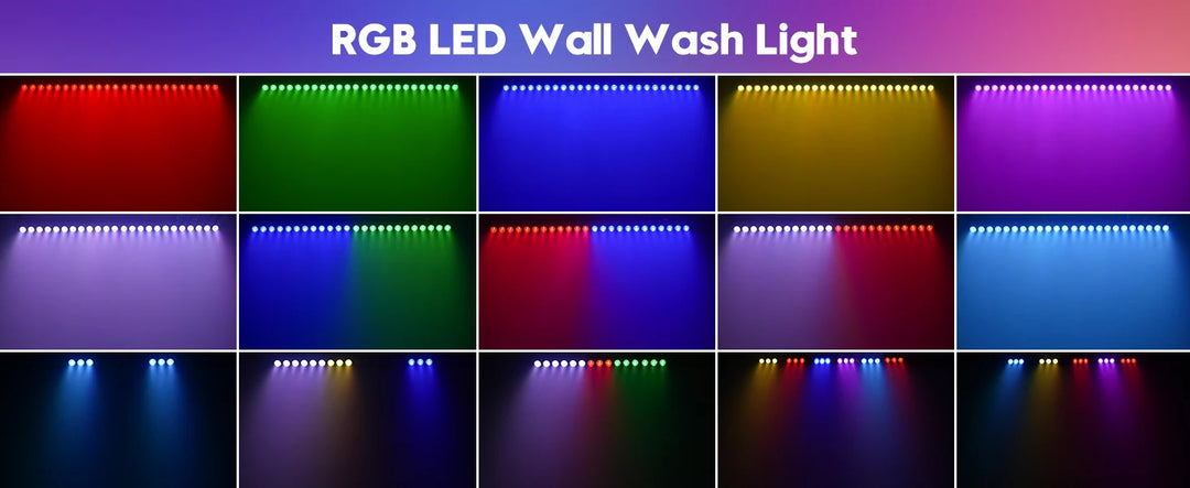 U'King 2Pcs 60W RGB 24LED Wall Wash Light Bar With Remote Controller DMX Stage Light Bar For Wedding Church Music Dance DJ Party