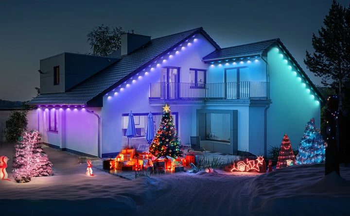 100ft 60-Light Smart RGB LED Eaves Lighting LED light strip - 75 Color Modes, Remote & App Control, Waterproof Outdoor