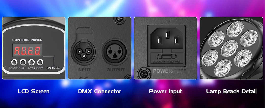 U`King 4Pcs 50W Moving Head Stage Lights 7X4W RGBW LED Beam SpotlightS DMX DJ Light For Disco Music Wedding Party Dance Club KTV