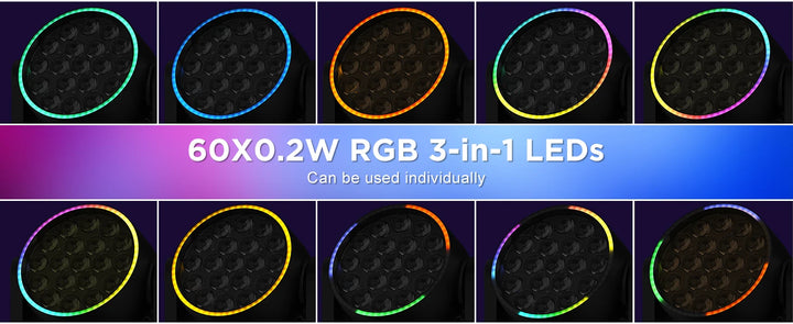 U'King 2Pcs 220W Beam Wash Zoom Moving Head Lights With Light Strip19X15W RGBW LED Stage Light DMX512 DJ Light For KTV Bar Party