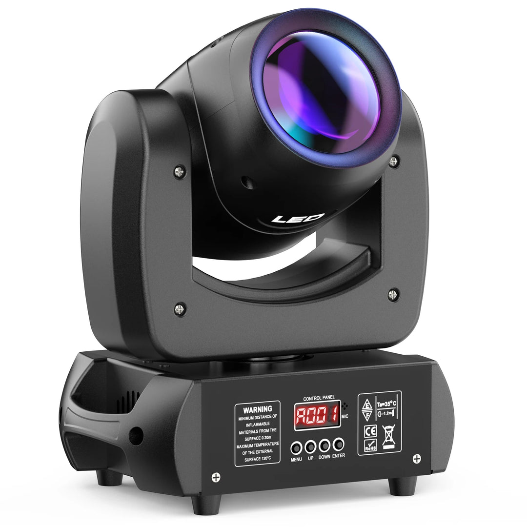 U'King 2Pcs 100W LED Beam Gobo Moving Head Stage Light 18Prism Dazzling Effect DMX DJ Light For Club KTV Disco DJ Party Lighting
