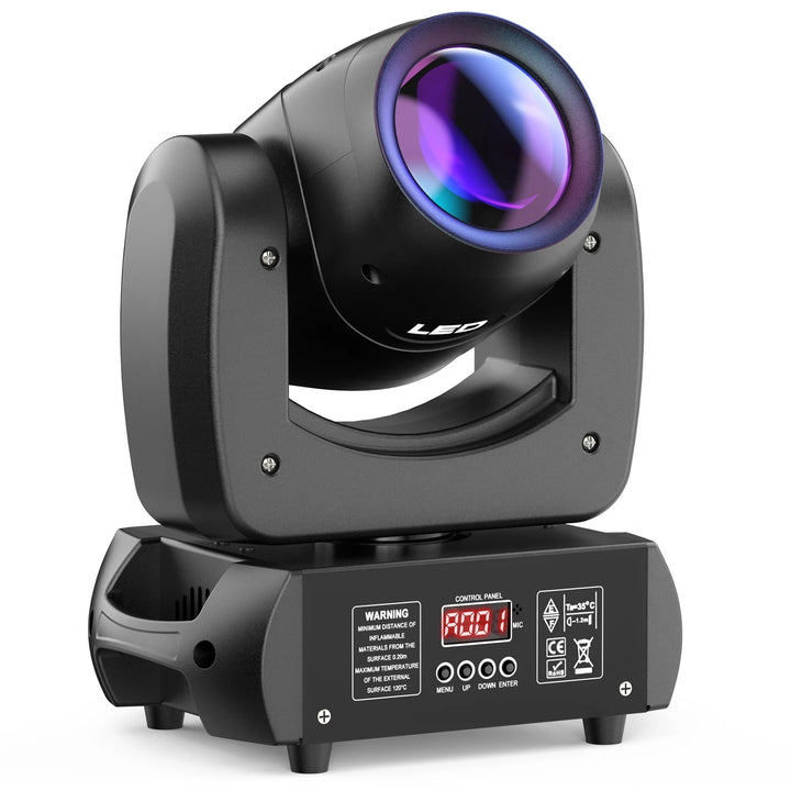 U'King 2Pcs 100W LED Beam Gobo Moving Head Stage Light 18Prism Dazzling Effect DMX DJ Light For Club KTV Disco DJ Party Lighting