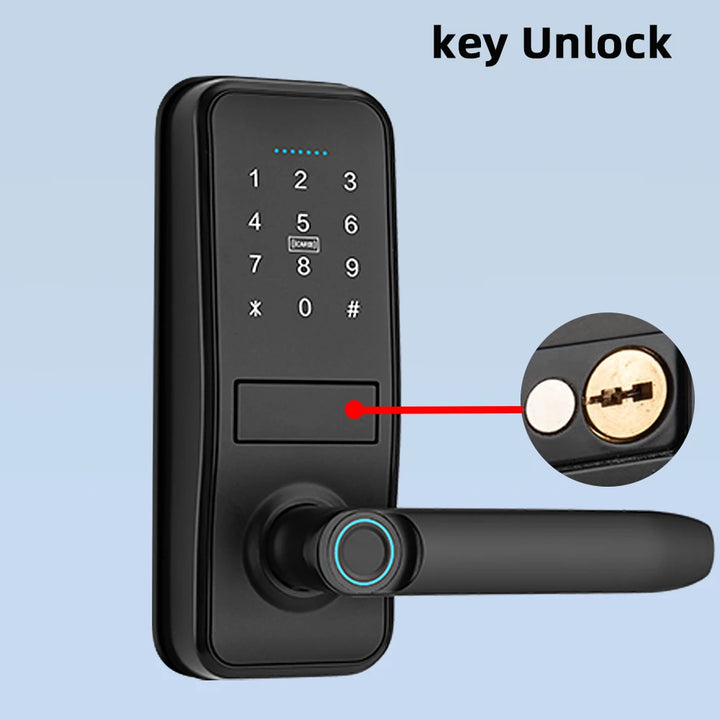 RAYKUBE Smart Biometric Fingerprint Door Lock Electronic Lock Tuya App Set Fingerprint/ Password/ Card Unlock Delivery From US