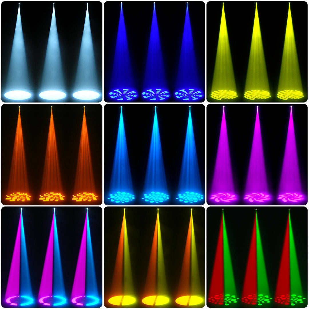 U`King 4Pcs 30W Beam Gobo Moving Head Lights RGBW LED Stage Lights DMX512 Spotlights For DJ Disco Wedding Party Stage Lighting
