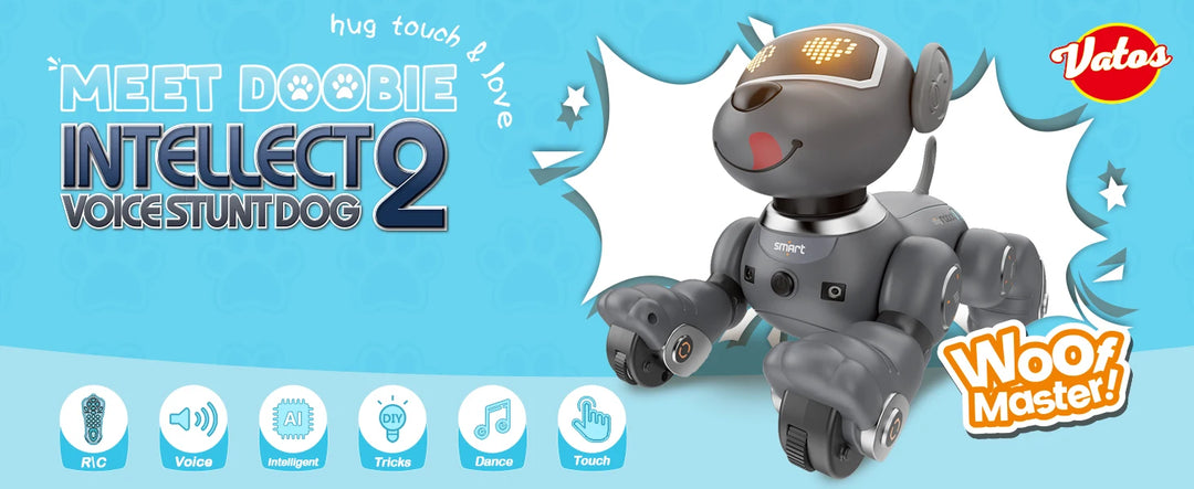 VATOS Robot Dog Toy for Kids Voice Remote Control Pet Interactive Touch Sensors 20+ Mode Robotic Puppy Toy Boys Girls