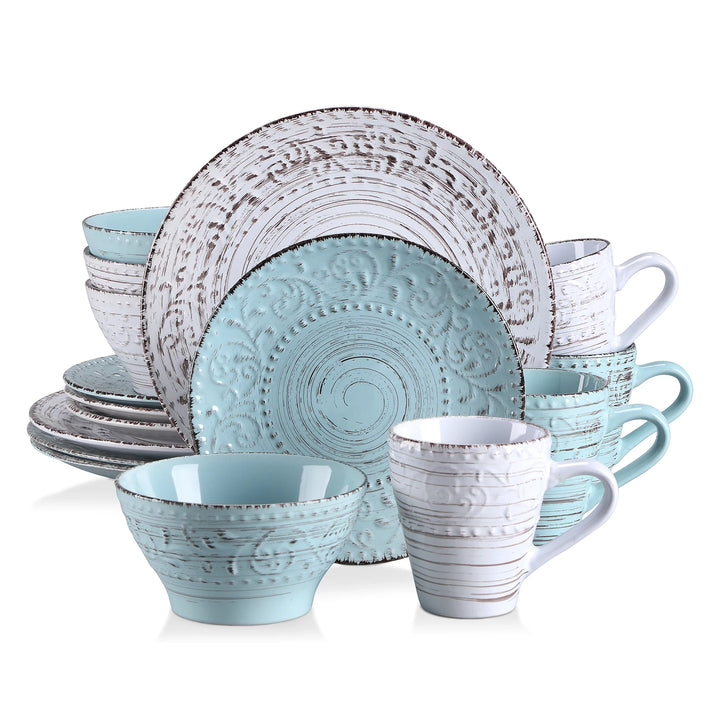 vancasso VINE 16/32/48 Ceremic Plates Dinner Set Stoneware Tableware Set with Dinner Plate,Dessert Plate,Bowl,Mug for 12 Person