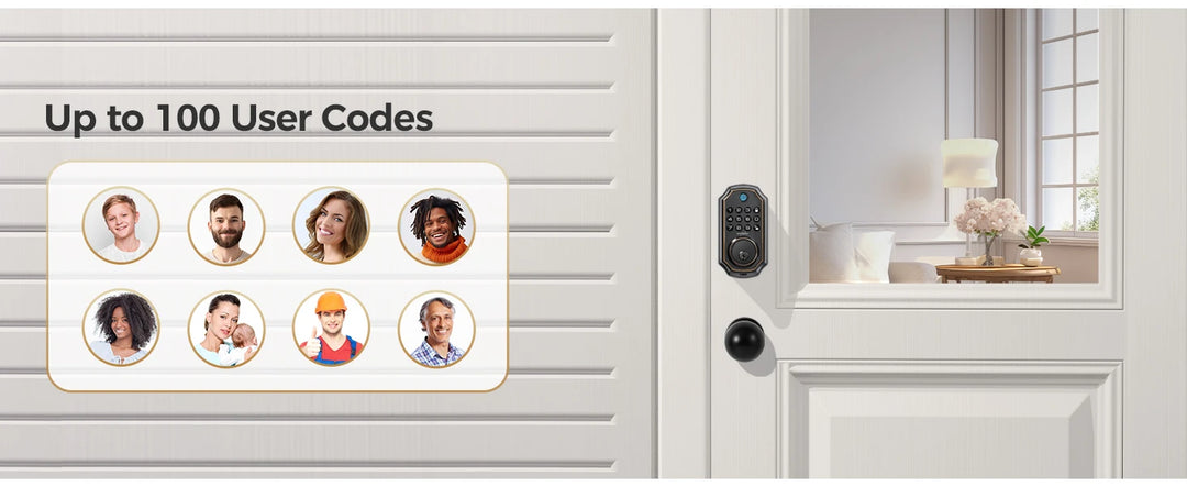 Arpha Smart Door Lock Bluetooth Door Lock 5-in-1 Keyless Entry Lock Fingerprint Electronic Deadbolt w/ Handle Set Home Security