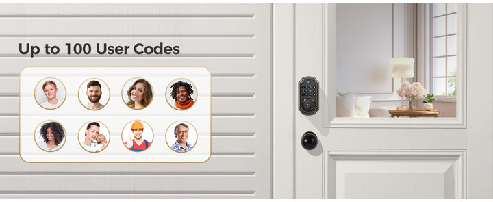 Arpha Smart Door Lock Bluetooth Door Lock 5-in-1 Keyless Entry Lock Fingerprint Electronic Deadbolt w/ Handle Set Home Security