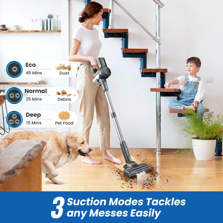 Wnkim S700 Wnkim Cordless Vacuum Cleaner for Pet Hair, 25Kpa Powerful Vacuum with LED Display, 45 Mins Runtime, Stick Vacuum