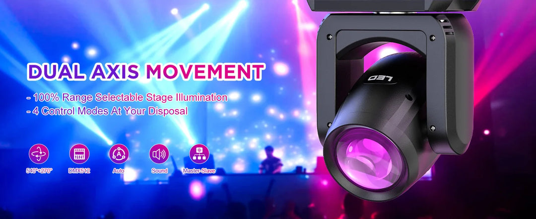 U’King 2Pcs 150W Beam Moving Head Lights With Airline Case 18Prism 8Gobo Stage Light&Flightcase Set For Wedding Party KTV Bar