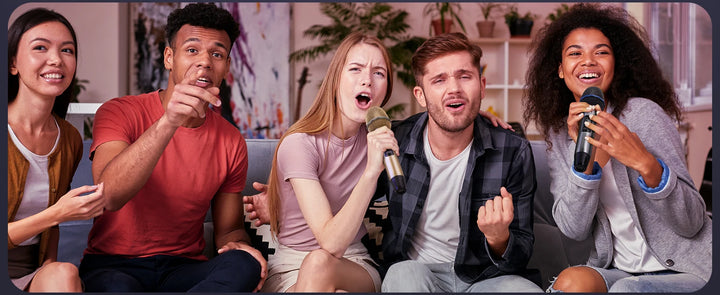 FanFun Dual Wireless Microphone, Professional UHF Dynamic Microphone for Singing, Speech, Karaoke Microphone for KTV