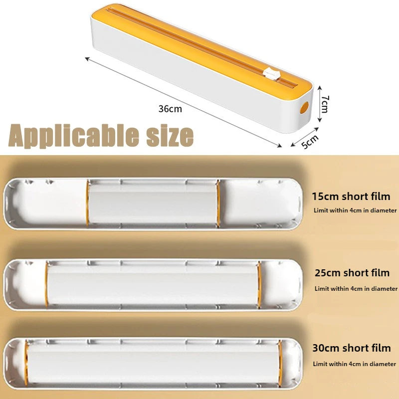 2-in-1 Wall-Mounted Food Wrap and Foil Dispenser with Cutter