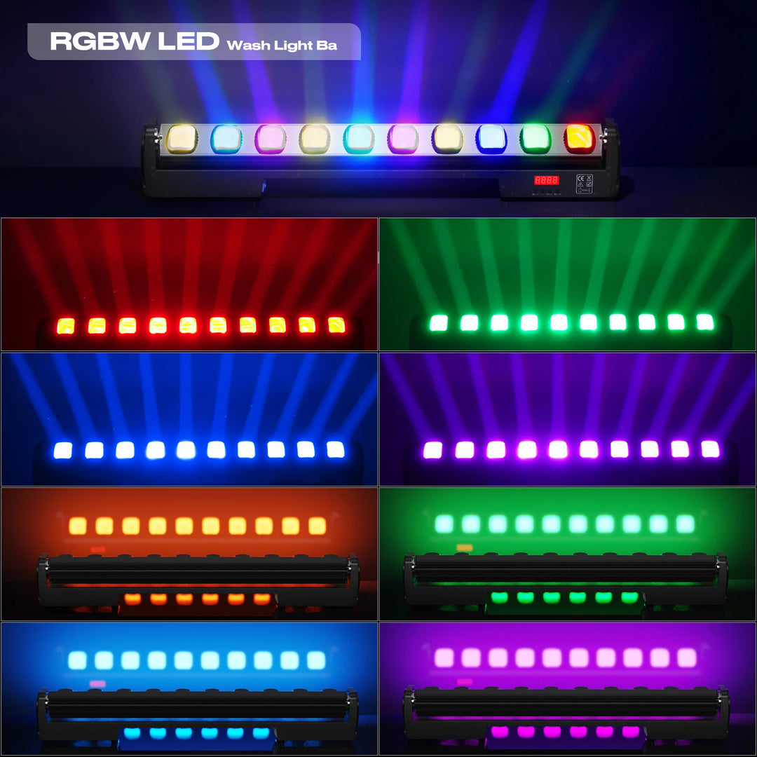 U'King 2Pcs 250W RGBW Wall Washer Light 10X25W LED Rotatable Dot Beam Moving Head Stage Lights For Party KTV Club Bar Wedding DJ