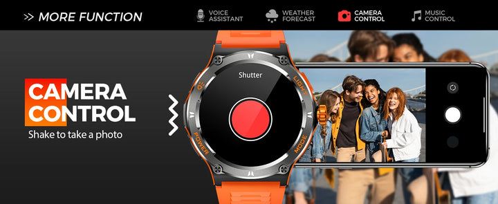 LaNikar Smart Watch 3ATM Waterproof 1.53" New KT76 Men Sport With Compass And LED Flashlight Heart Rate Sleep Analysis Bluetooth
