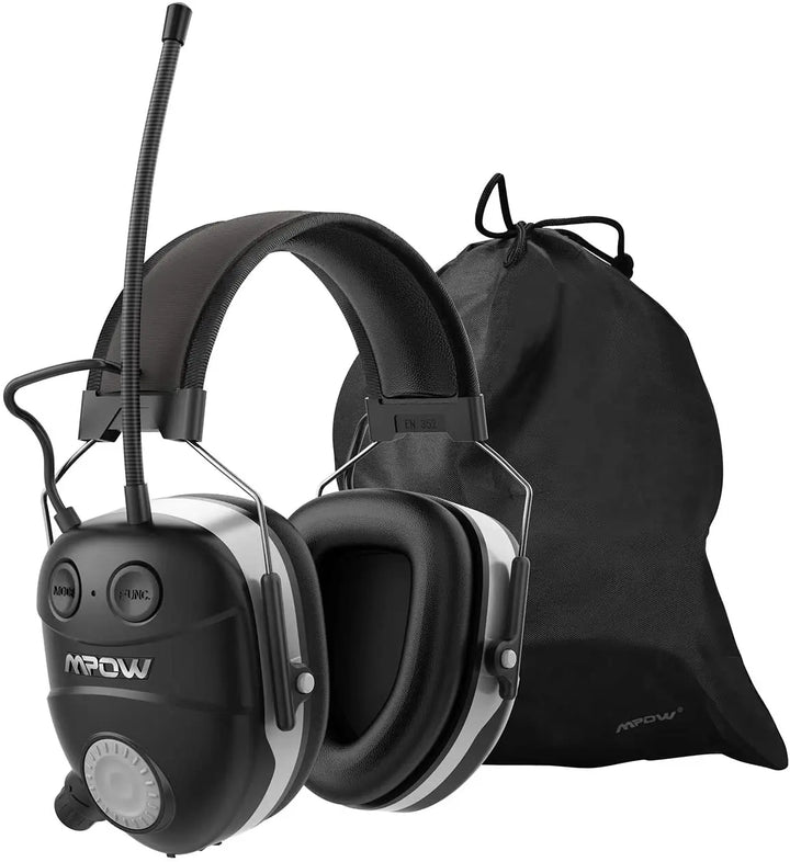 Mpow Bluetooth Noise Reduction Ear Muffs with Microphone AM/FM Radio Ear Hearing Protection NRR 29dB/ SNR 32dB Noise Reduction