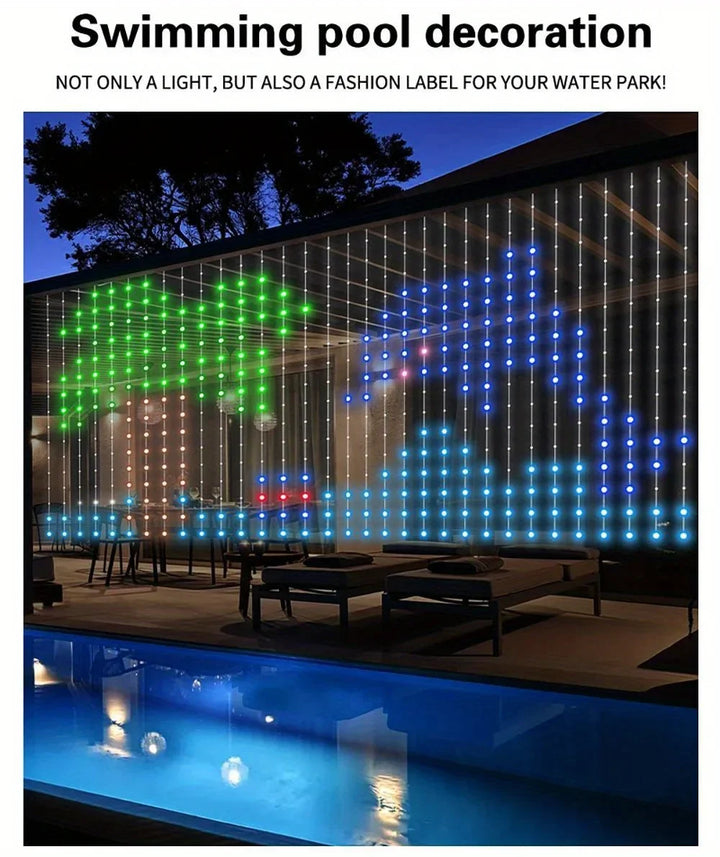 Smart LED Curtain Lights RGB APP Control DIY Text and Pattern 400LEDs Hanging Fairy String Lights Curtain Home Room Decor