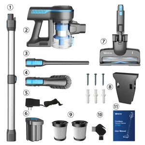 Wnkim S700 Wnkim Cordless Vacuum Cleaner for Pet Hair, 25Kpa Powerful Vacuum with LED Display, 45 Mins Runtime, Stick Vacuum