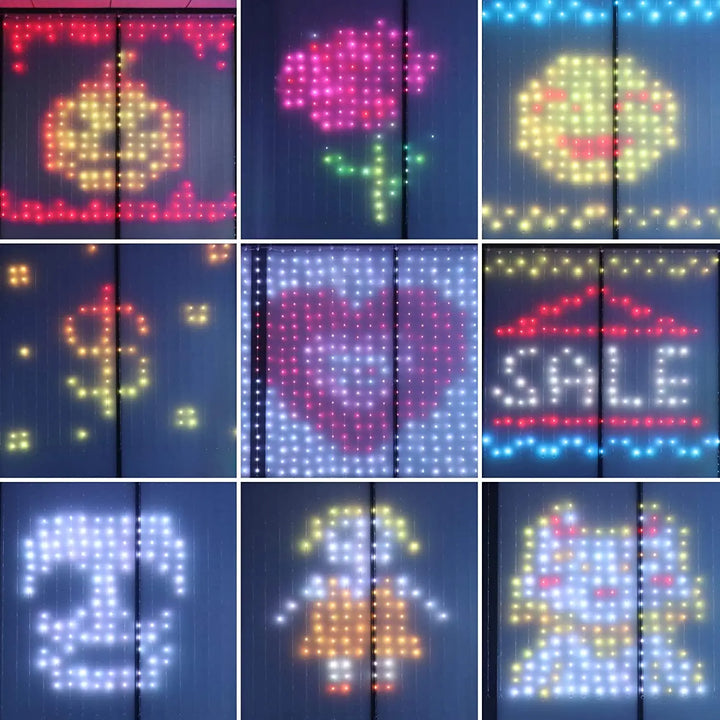 Smart Curtain Lights, 9.8 X 9.8Ft LED Curtain Lights, 400LEDs RGB Color Changing APP Programmable DIY Music-Sync String Light