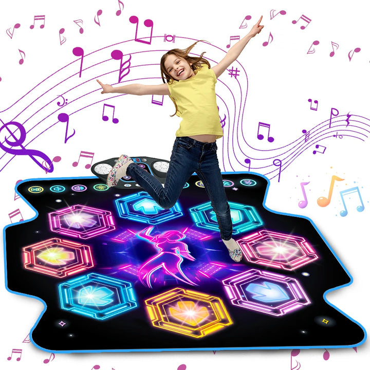 VATOS Dance Mat for Kids 27 Levels 8 LED Keys Bluetooth 5 Game Modes Built-in Music Ages 3+ Years
