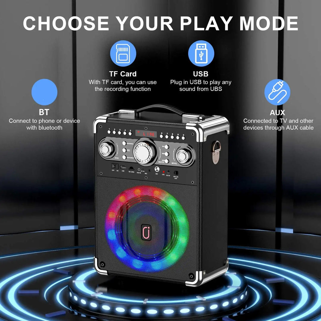 S8-T Kara Ok with 3 Microphones, Portable Bluetooth 5.3 Kara Ok Speaker, Suitable for Outdoor Activities, Parties and Parties