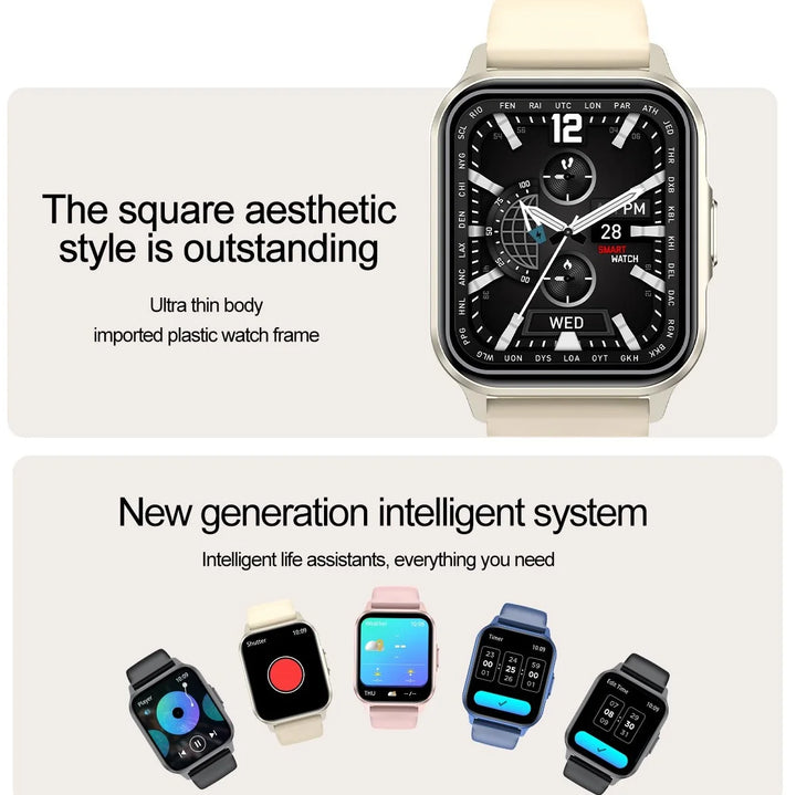 1.83" TFT Smartwatch, Voice Call Music Health Monitor, Exercise Tracker, Android IOS Waterproof Smartwatches For Men Women