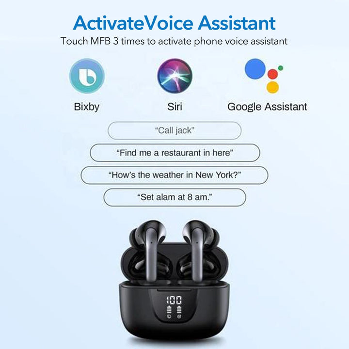 Mpow S42A Wireless Headphones Active Noise Cancelling 5.3 Bluetooth Earphones 30H Playback In-Ear ANC TWS Earbuds for Smartphone