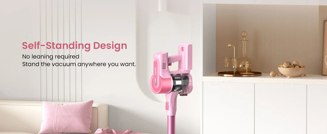 YOMA S11 PRO ,Cordless Vacuum Cleaner, 350W 30KPA Stick Vacuum , Handheld Vacuum for Pet Hair Hard Floor,PINK