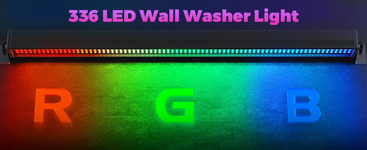U'King 2Pcs 120W Wall Wash Light Bar RGB 336 LEDs Stage Lights 7000lm Wallwasher Lights For Home Nightclub Wedding Party Show