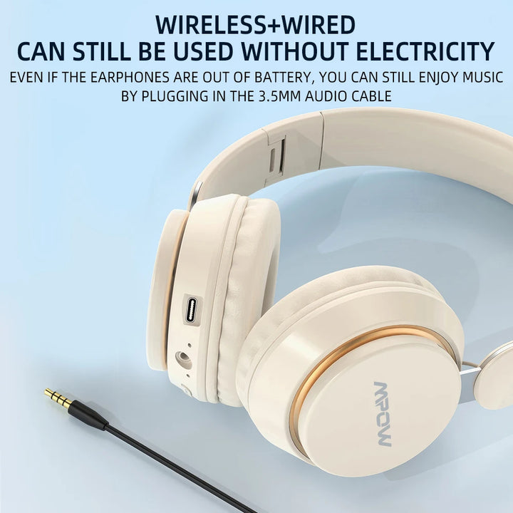 Mpow J2 ANC Wireless Bluetooth Headphones Upgraded Active Noise Reduction Over-Ear Headphones Long-lasting 24 Hours Playtime