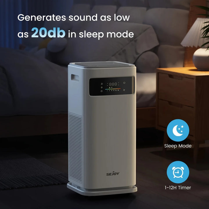 Sejoy Smart Air Purifier HEPA Filter Large Size High Quality APP Control WiFi Air Cleaner For Home Up To 2500 Sq.ft
