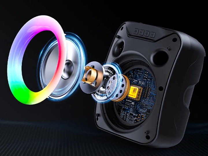 FanFun Karaoke Machine, Portable Bluetooth Speaker with 1 Wired Mic, Home Karaoke Speaker System with LED Party Light