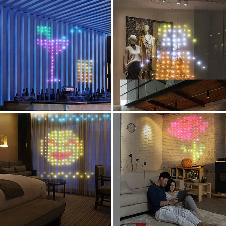 Smart Curtain Lights, 9.8 X 9.8Ft LED Curtain Lights, 400LEDs RGB Color Changing APP Programmable DIY Music-Sync String Light