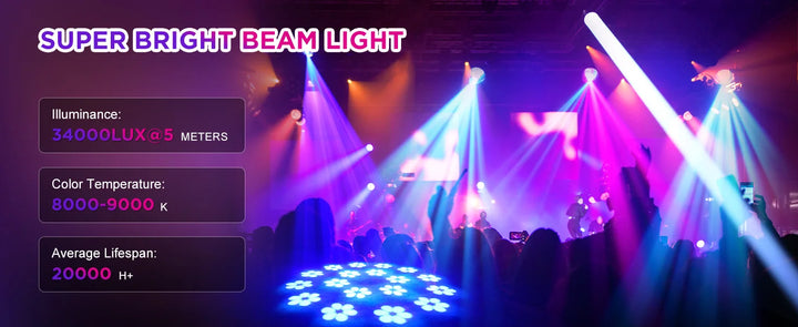 U’King 2Pcs 150W Beam Moving Head Lights With Airline Case 18Prism 8Gobo Stage Light&Flightcase Set For Wedding Party KTV Bar