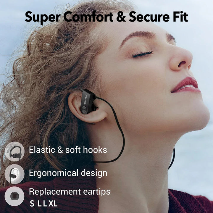 New Version Mpow Flame Sports Earphones IPX7 Waterproof Bluetooth V5.3 Earbuds 12 Hours Playtime & Noise Canceling Mic for iPhone