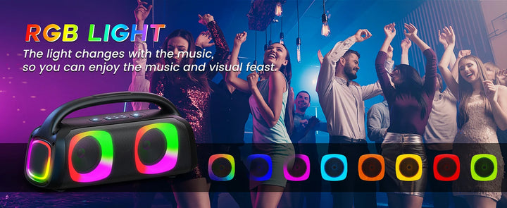 Karaoke Machine for Adults and Kids, Portable Bluetooth Speaker with Microphones, PA System with 2 Karaoke Microphones