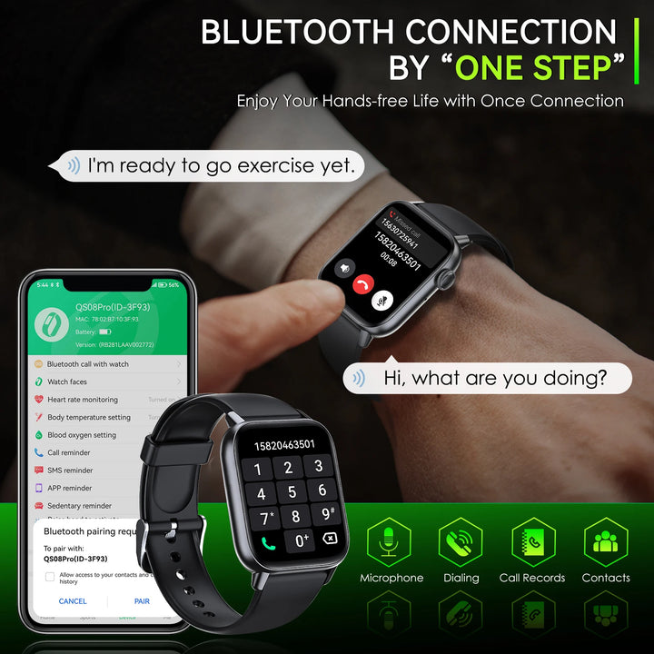 LaNikar Smart Watches for Men with Touch Fitness Trackers Watch with Heart Rate Sleep Monitor 100+ Sports Modes