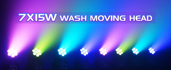 U`King 4Pcs 50W Moving Head Stage Lights 7X4W RGBW LED Beam SpotlightS DMX DJ Light For Disco Music Wedding Party Dance Club KTV
