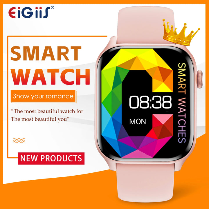 EIGIIS Smart Watch for Women 1.85" HD Call Receive Touch Screen Smartwatch with Multiple Sports Modes