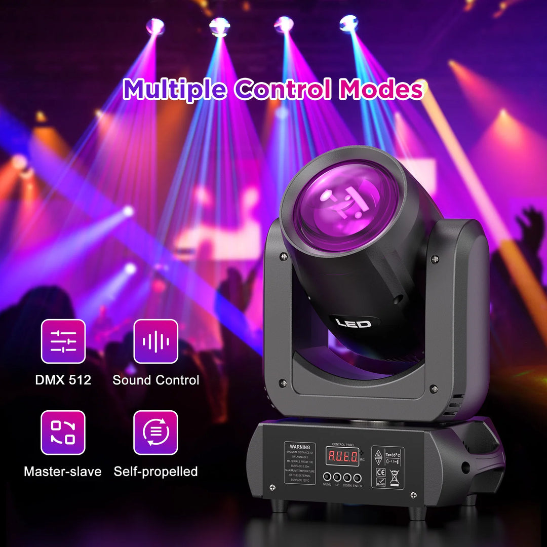 U’King 2Pcs 150W Beam Moving Head Lights With Airline Case 18Prism 8Gobo Stage Light&Flightcase Set For Wedding Party KTV Bar