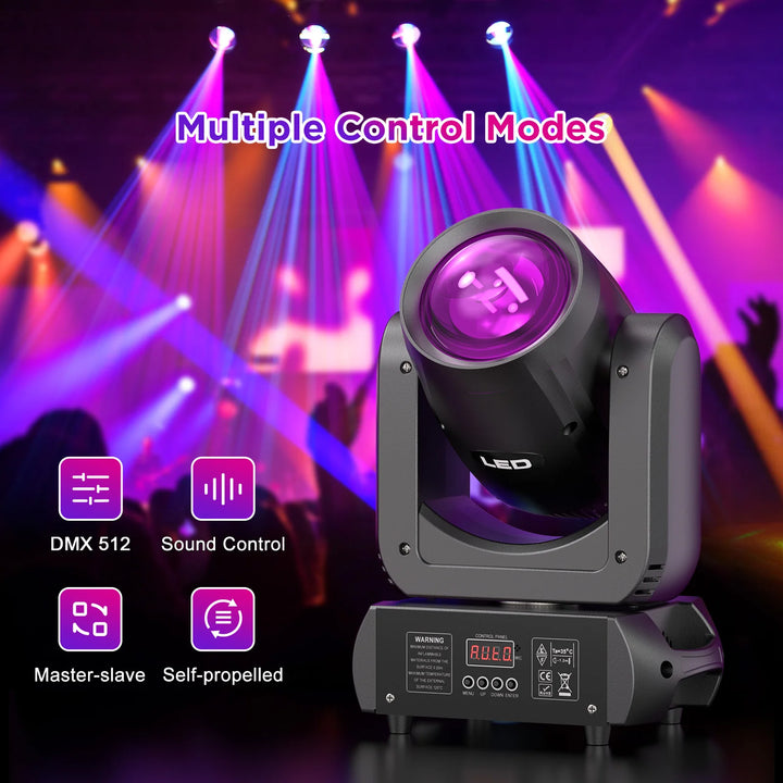 U’King 2Pcs 150W Beam Moving Head Lights With Airline Case 18Prism 8Gobo Stage Light&Flightcase Set For Wedding Party KTV Bar
