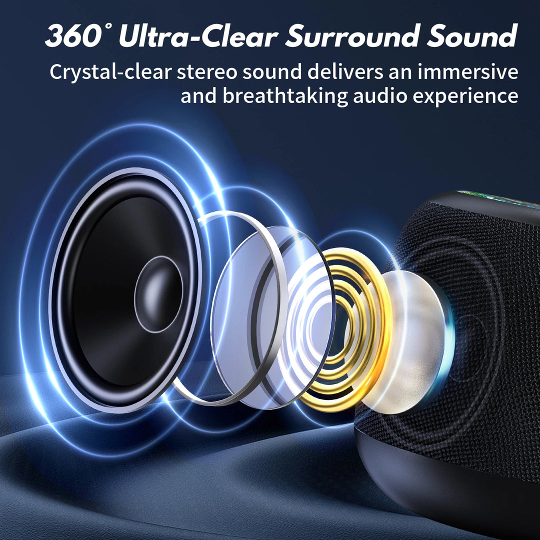 FanFun Karaoke Machine for Adults and Kids, wired Speaker with 1 Microphones, Portable Party Karaoke Speaker with DJ Lights