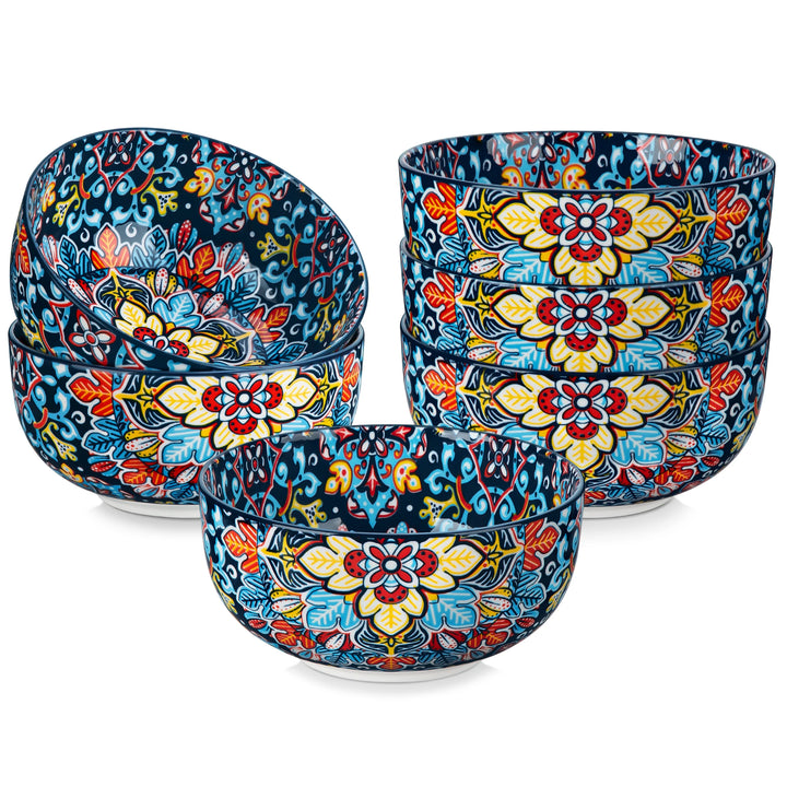 vancasso 6/12 Piece Cereal Bowls Set 28 Oz Ceramic Soup Bowls Bohemian style for Salad/Pasta/Rice/Oatmeal/Fruit/Cereal for  6