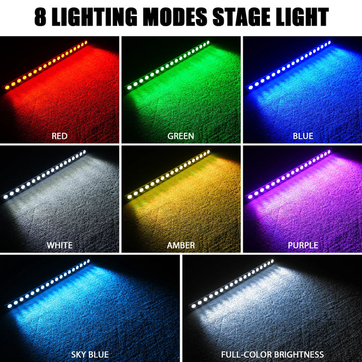 U'King 1/2/4Pcs 120W Wall Washer Lights 18X8W RGBW LED Stage Light Bar With White Fill Lighting For Wedding Party KTV Club Event
