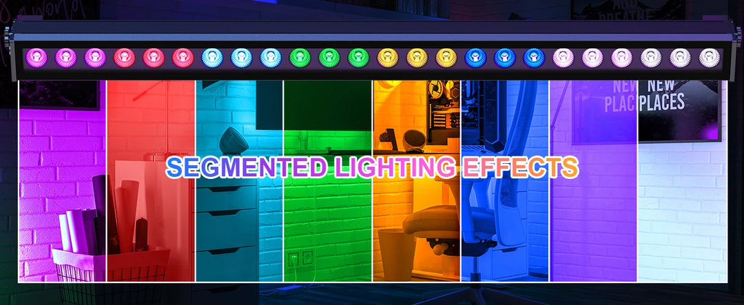 U'King 4Pcs 100W IP65 Waterproof Wall Washer Light 24X3W RGB LED Wall Wash Light Bar Sunlight For Outdoor Building Wedding Party