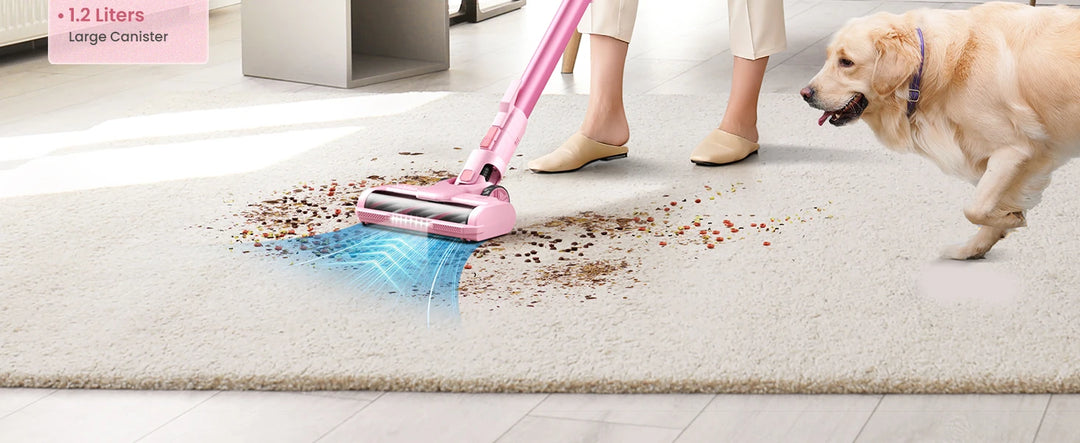 YOMA S11 PRO ,Cordless Vacuum Cleaner, 350W 30KPA Stick Vacuum , Handheld Vacuum for Pet Hair Hard Floor,PINK